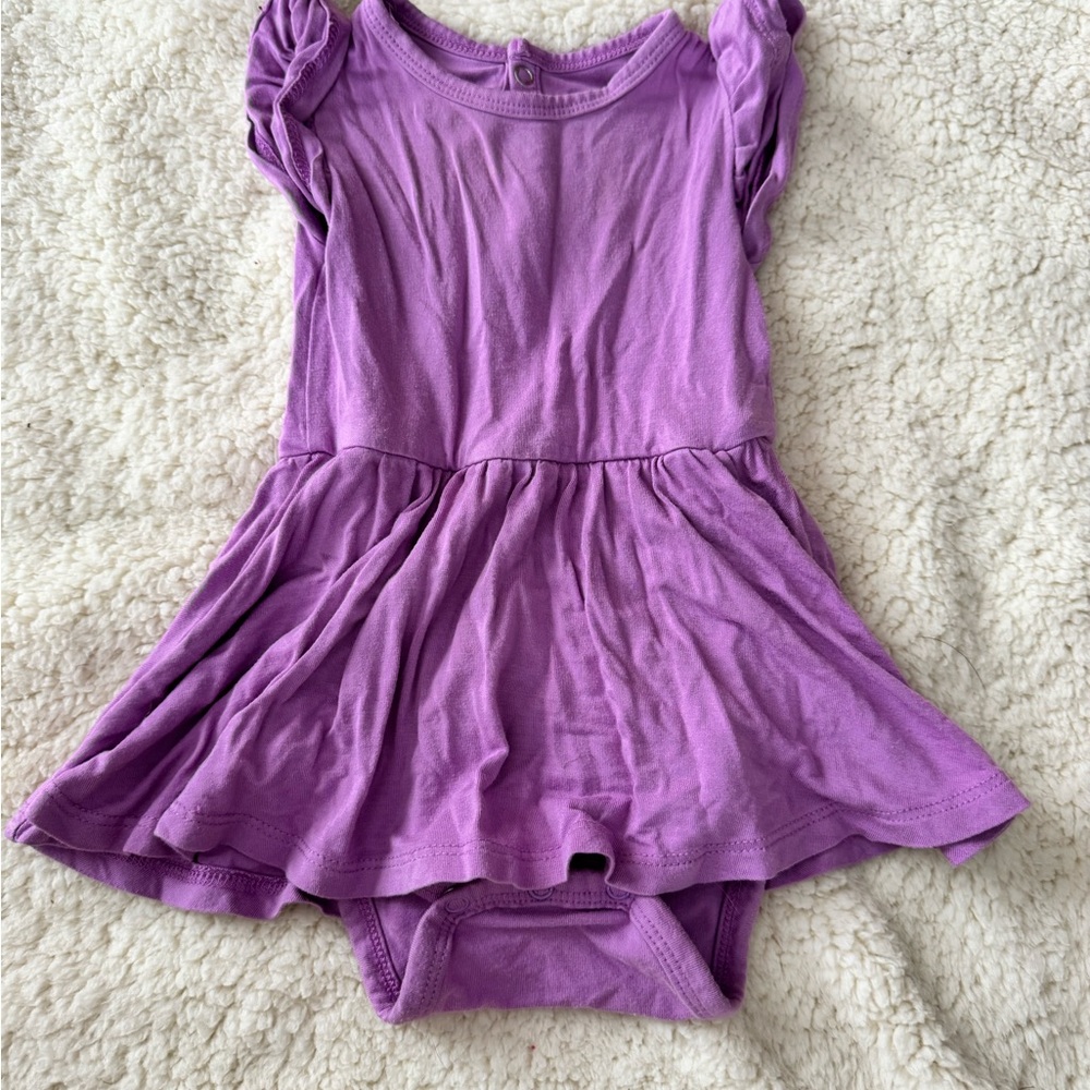 Purple Baby Dress with Ruffle Sleeves